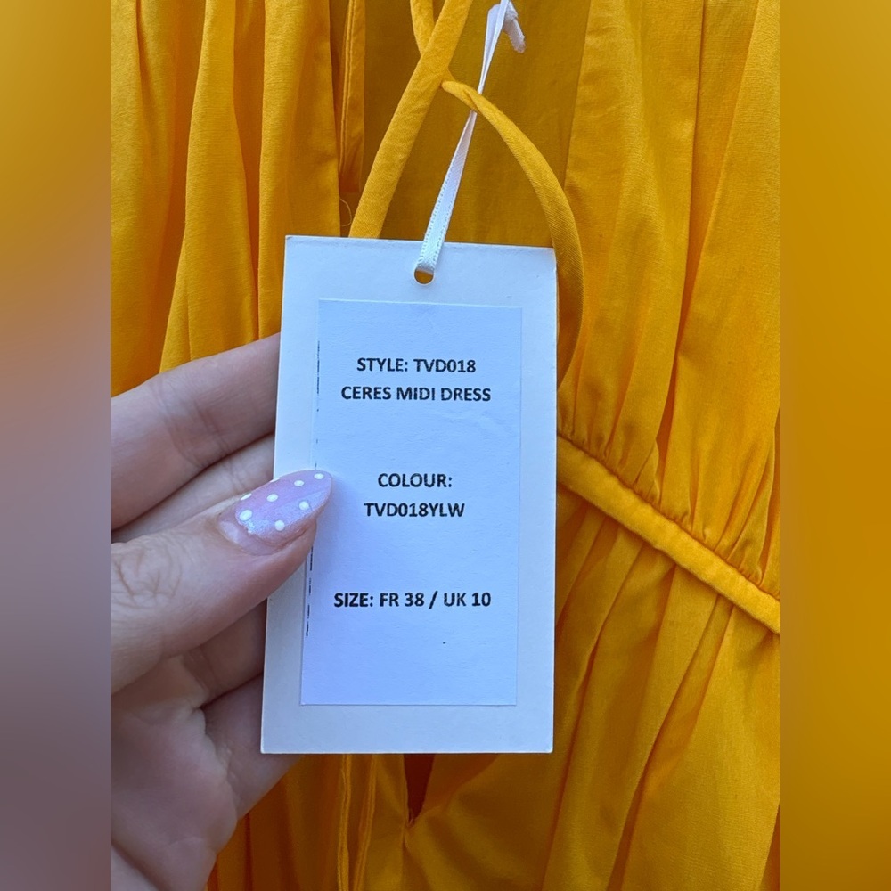 Tove Ceres Cotton Midi Dress Golden Yellow New with Tags! - Picture 11 of 15